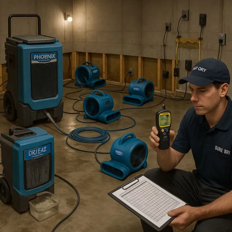 Structural Drying and Dehumidification process in Harpersville, AL